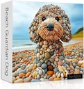 iDream 1000 Pieces Jigsaw Puzzle – Artistic 3D Design, Colorful Wall Decor, Challenging Puzzle Gift for Friends & Family (Beach Guardian Dog)