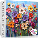 iDream 1000 Pieces Jigsaw Puzzle – Artistic 3D Design, Colorful Wall Decor, Challenging Puzzle Gift for Friends & Family (Colorful Flower)
