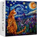 iDream 1000 Pieces Jigsaw Puzzle – Artistic 3D Design, Colorful Wall Decor, Challenging Puzzle Gift for Friends & Family (Moonlit Cat)