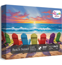 iDream 1000 Pieces Jigsaw Puzzle – Artistic 3D Design, Colorful Wall Decor, Challenging Puzzle Gift for Friends & Family (Beach Sunset)