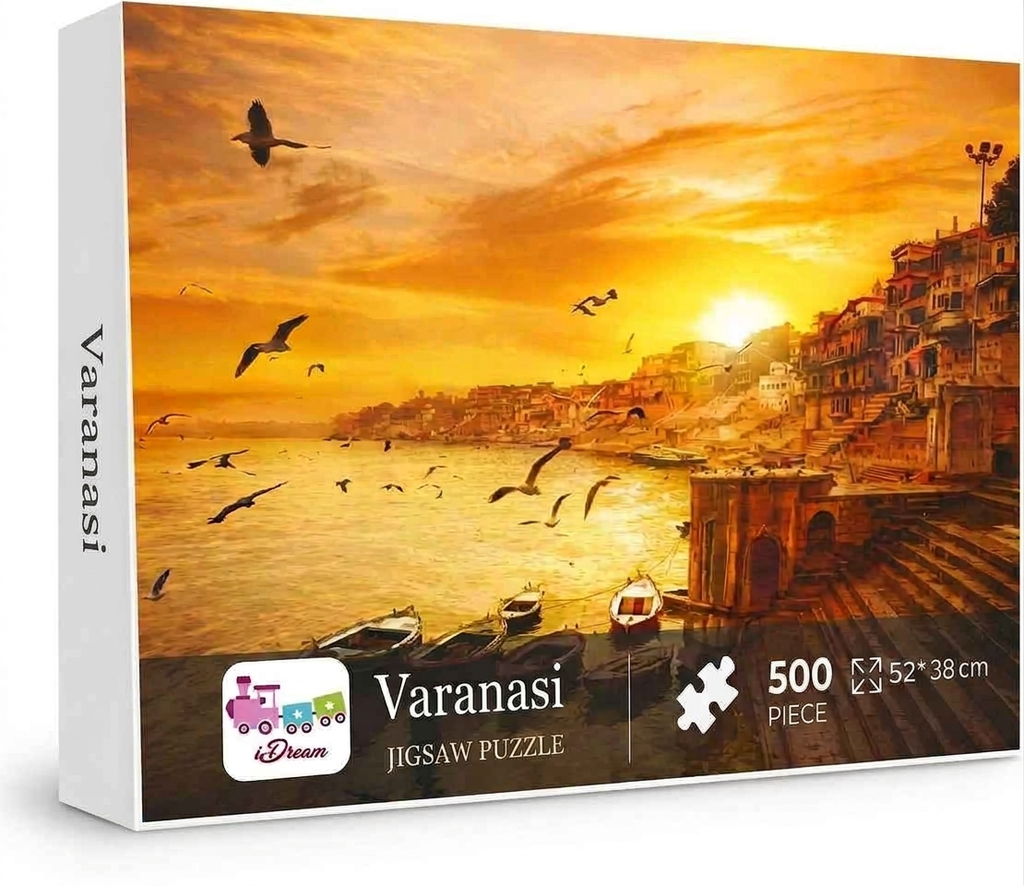 iDream 500 Piece Jigsaw Puzzles - India Scenic Landscape & Landmark Series, Ideal Gift, Home Decor, Challenging Activity for Adults & Teens (Varanasi)