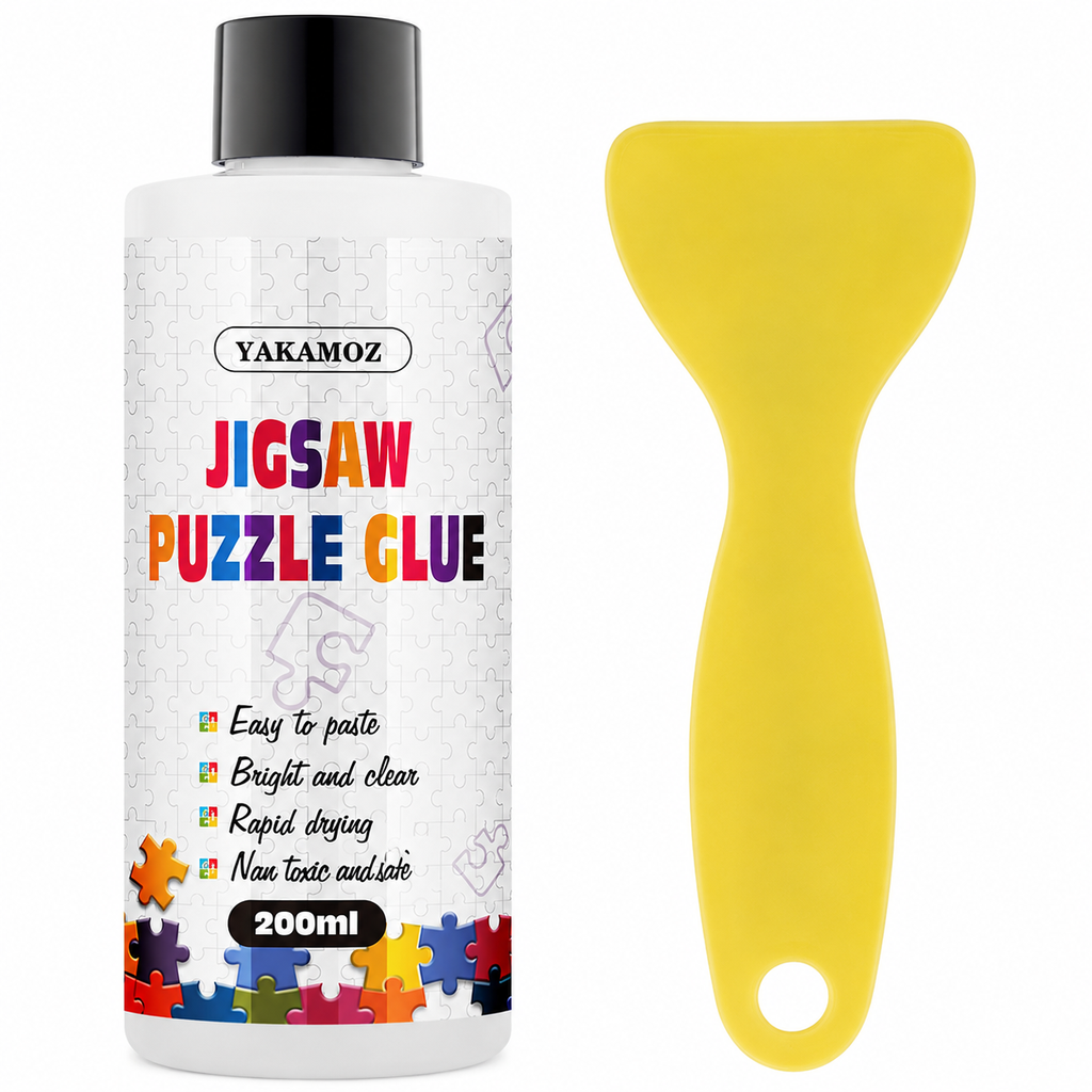 iDream Clear Jigsaw Puzzle Glue with Precision Applicator - Non-Toxic, Quick-Dry, Water-Soluble Sealant for Preserving Puzzles up to 5000 Pieces (200ml)