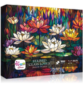 iDream 1000 Pieces Jigsaw Puzzle – Artistic 3D Design, Colorful Wall Decor, Challenging Puzzle Gift for Friends & Family (Stained Glass - Lotus)